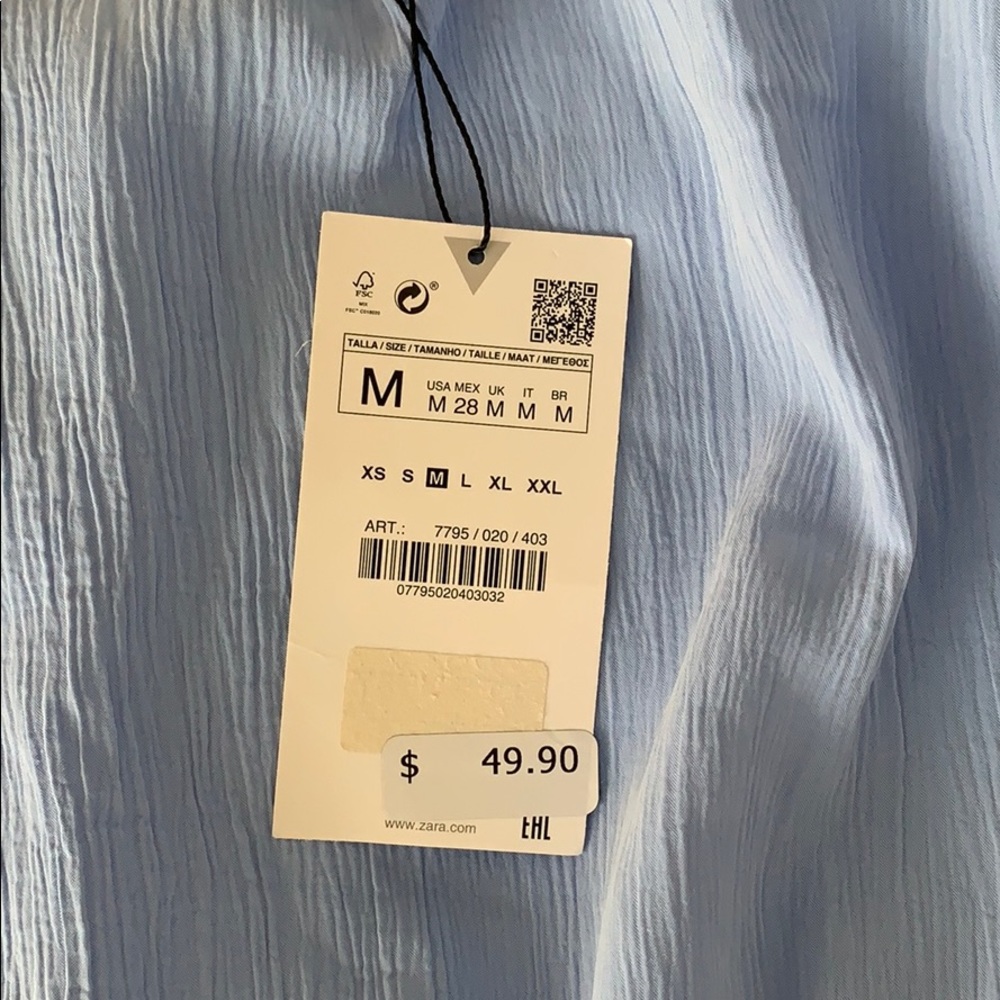 Zara Light Blue Mini Dress - Picture 2 of 3